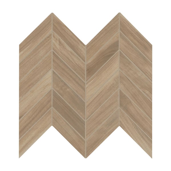 Havenwood Saddle Chevron 12 in. x 15 in. x 0.35 in. Matte Porcelain Mesh-Mounted Mosaic Tile (320 sq. ft./Pallet)