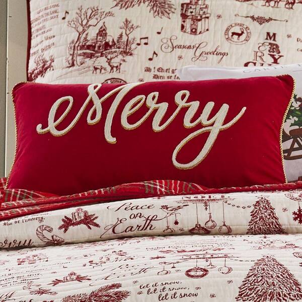 white christmas dresses Christmas Holiday Embroidered Throw Pillow