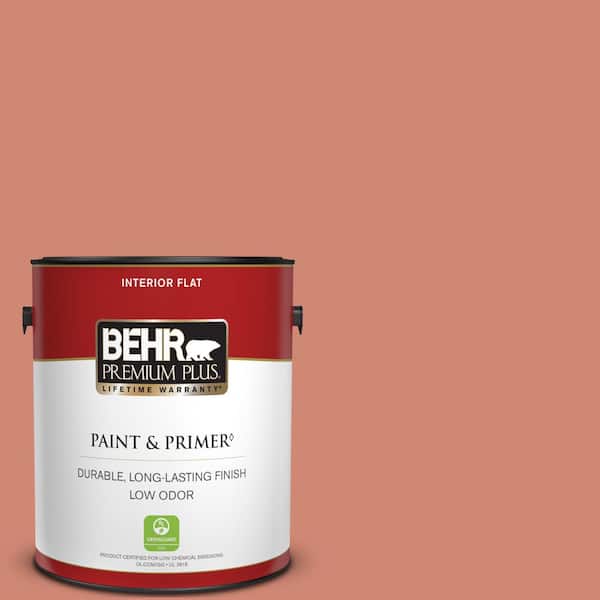 BEHR PREMIUM PLUS 1 gal. #210D-5 Copperleaf Flat Low Odor Interior Paint & Primer