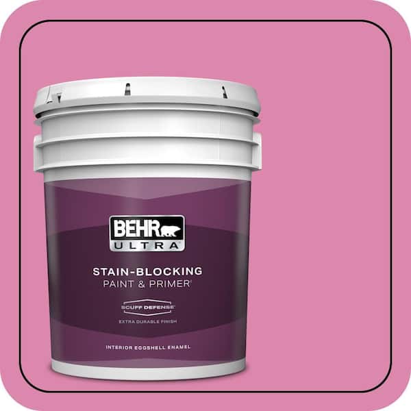 BEHR ULTRA 5 gal. #100B-5 Springtime Bloom Extra Durable Eggshell Enamel Interior Paint & Primer