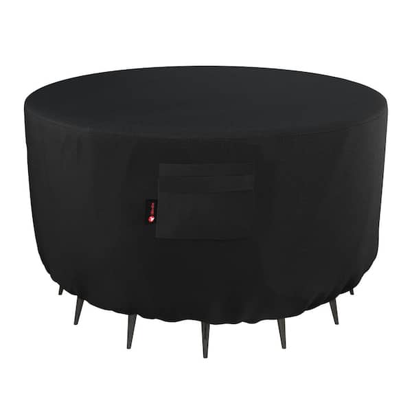Unbranded 50 in. L x 50 in.W x 24 in. H Round Fire Pit Cover Outdoor Waterproof and Weatherproof 600D Patio Fireplaces Table Cover
