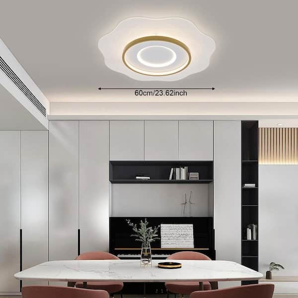 OUKANING 23.62 in. 1-Light White Modern Creative Wave Design