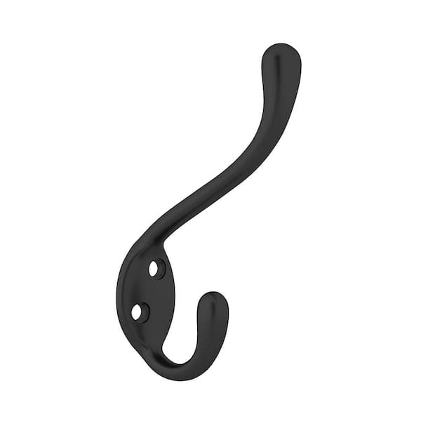 5-1/2 in. (139 mm) Black Heavy-Duty Wall Mount Coat Hook