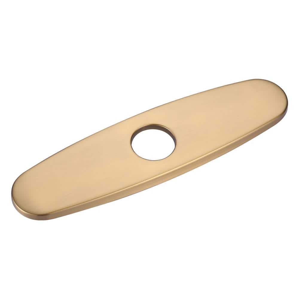 Brushed Gold Stainless Steel 10-Inch Faucet Deck Plate