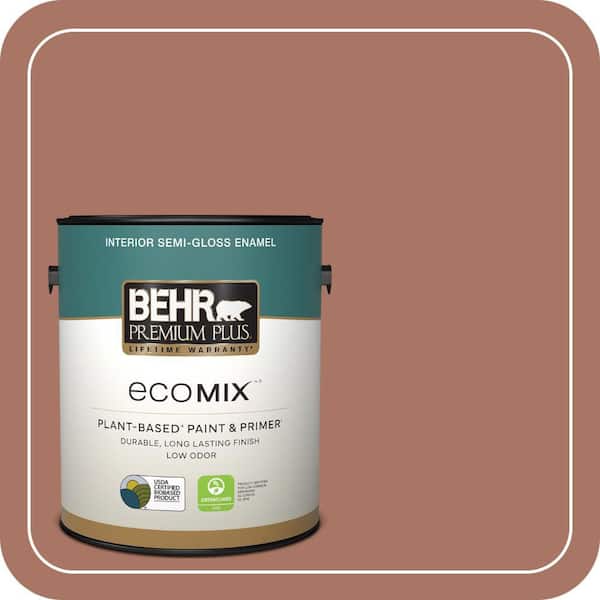 1 gal. #MQ1-60 Sienna Semi-Gloss Enamel EcoMix Plant-Based Interior Paint & Primer