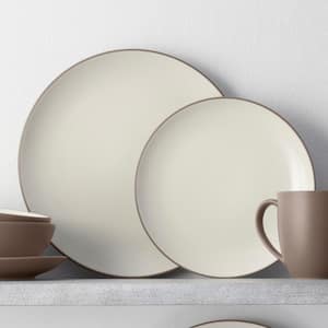 Colorwave Clay 8.25 in. (Tan) Stoneware Coupe Salad Plates (Set of 4)