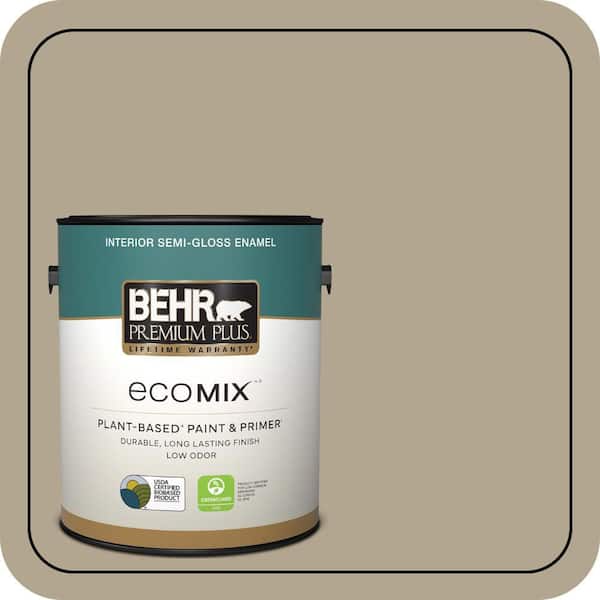 1 gal. #PPU7-22 Safari Vest Semi-Gloss Enamel EcoMix Plant-Based Interior Paint & Primer