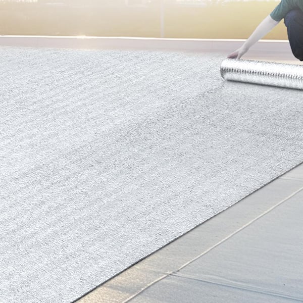 Double Reflective Insulation Roll 48 in. x 250 ft. Woven Fabric Radiant Barrier, 6.5 Mil Aluminum Foil PE Heat Shield