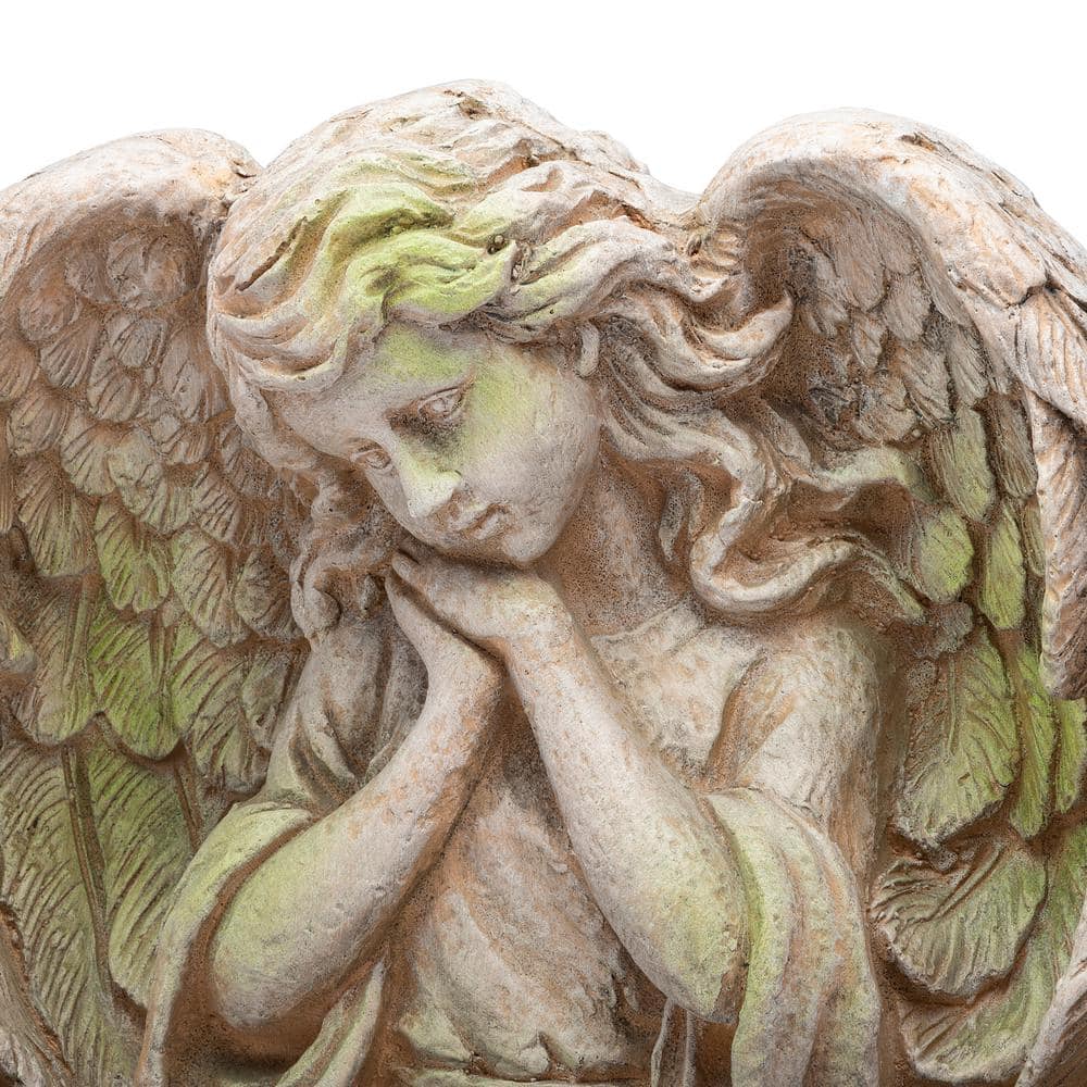 Stone Guardian Angel Garden Statue with Solar Power