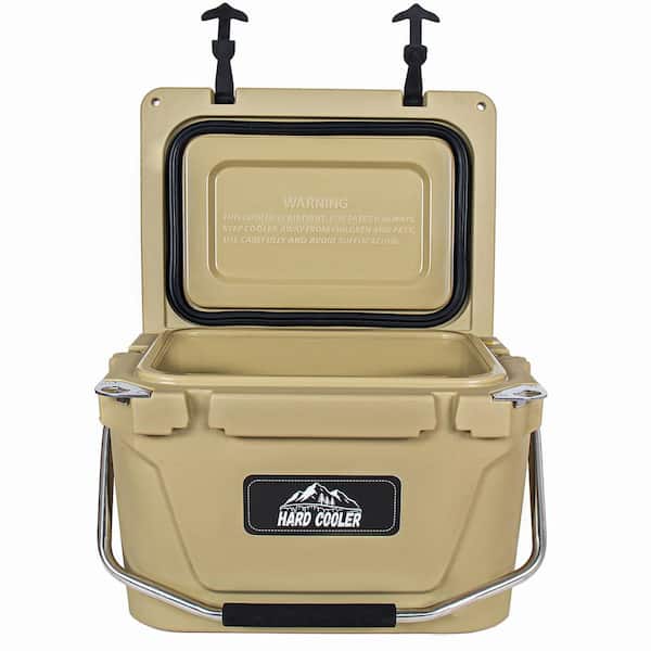 Sudzendf Khaki 20 qt. Portable Cooler, Ultra-Tough Hard Shell Ice