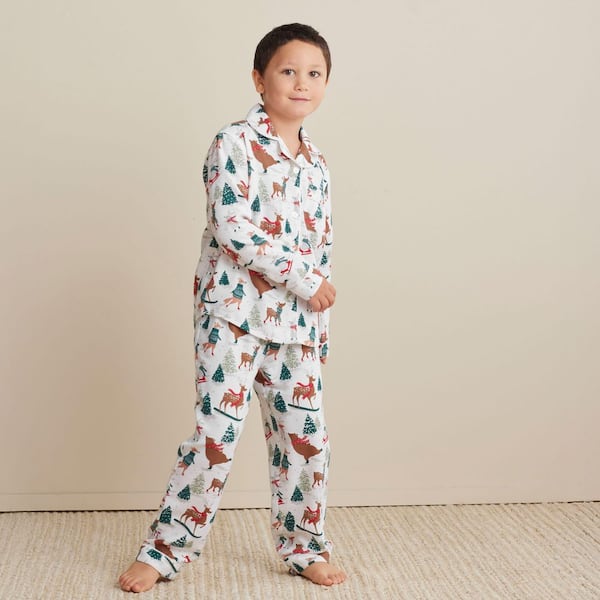 Company Cotton Family Flannel Sleep And Access Unisex 12 White Multi Pajama Set