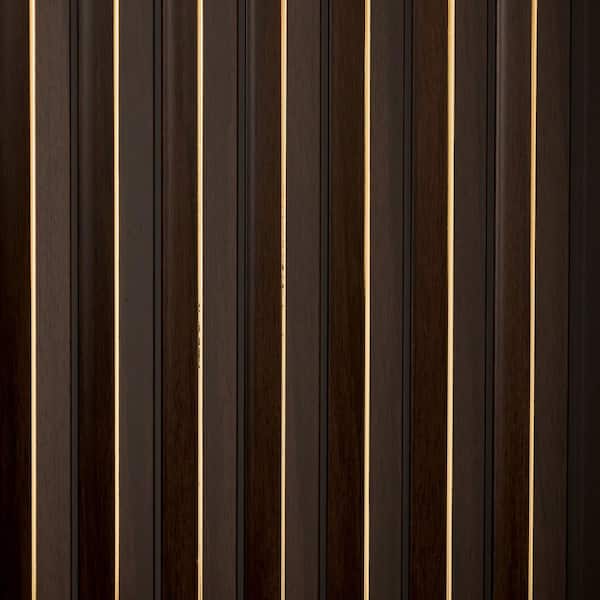 FROM PLAIN TO BEAUTIFUL IN HOURS Gilded Peaks 1/2 in. x 0.79 ft. x 9.3 ft. Mahogany Glue-Up Decorative Foam Wood Slat Walls (30-Pack) 220.5 sq. ft.