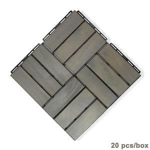 1 ft. x 1 ft. Square Interlocking Acacia Wood Patio Deck Tiles Outdoor Checker Pattern Flooring Tiles (Pack of 20 Tiles)