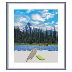 Theo Blue Narrow Wood Picture Frame Opening Size 20x24 in. (Matted To 16x20 in.)