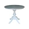 International Concepts White / Heather Gray 36 in. Round Sophia ...