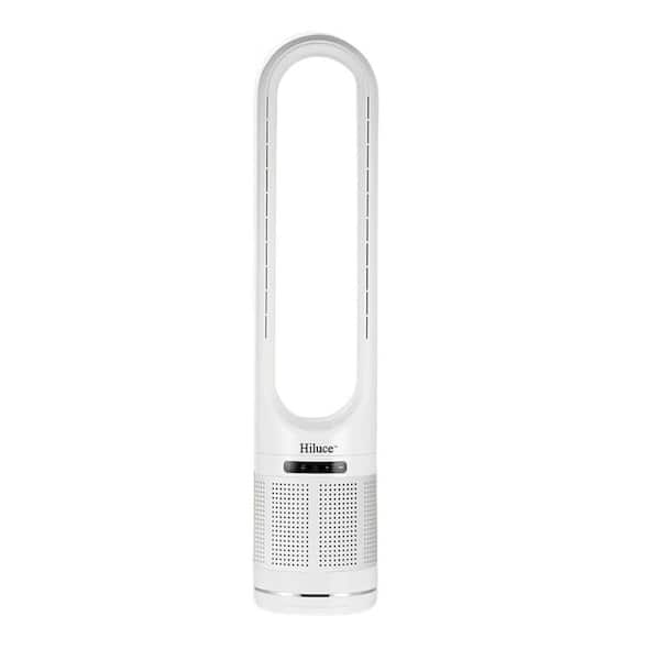Adrinfly 32 in. 8-Fan Speeds Tower Fan in White Finish with Remote Control Bladeless Oscillating Fan Touch LED Display Timer