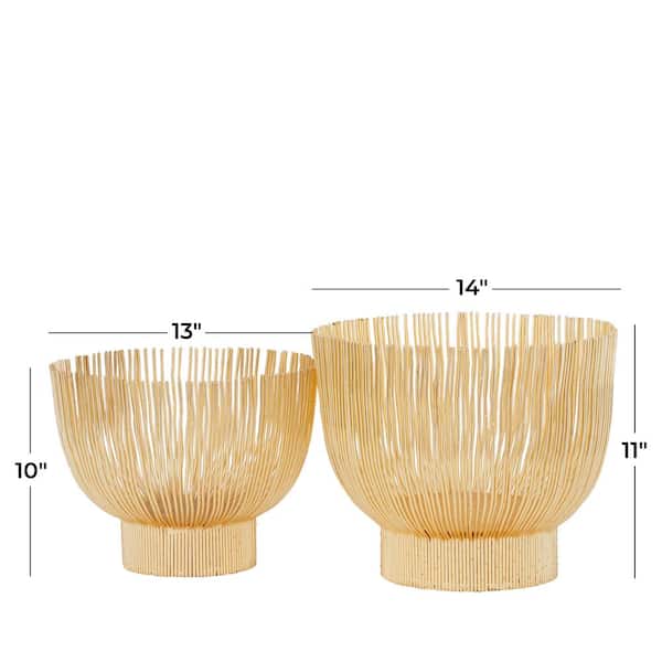 Gold Metal Decorative Bowl (Set of 2)