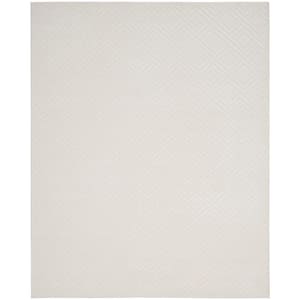 Casual Ivory 8 ft. x 10 ft. Checker Contemporary Area Rug