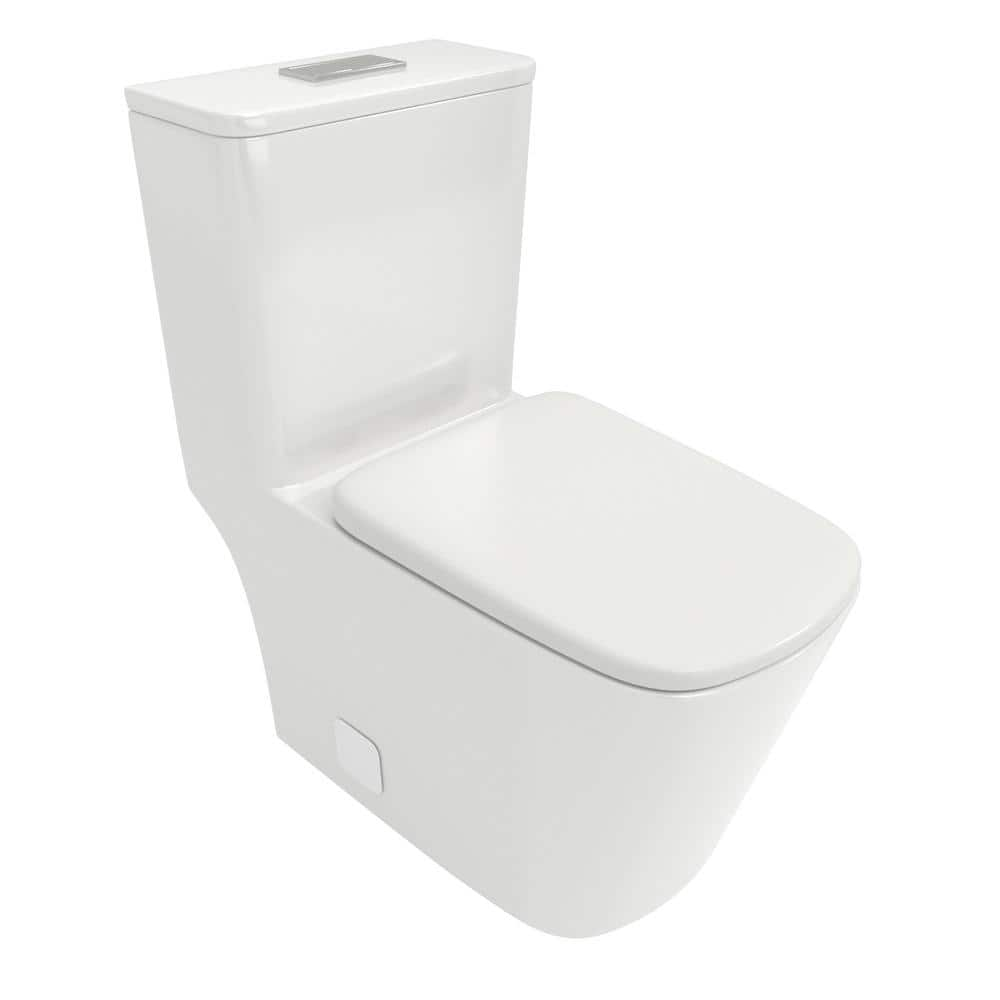 1-Piece 1.6/1.1 GPF Dual Flush Elongated Toilet with Soft Closing Seat in White -  cadeninc, Toilet-LQW-964