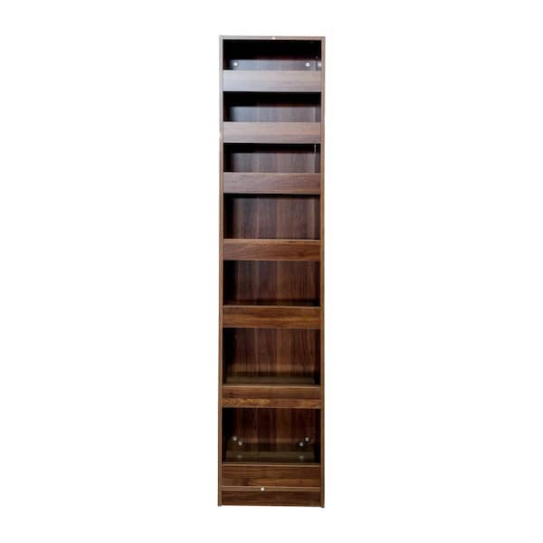 COWLOWN Walnut Wood 7 Tier Multi-Functional Pantry Organizer, Pull