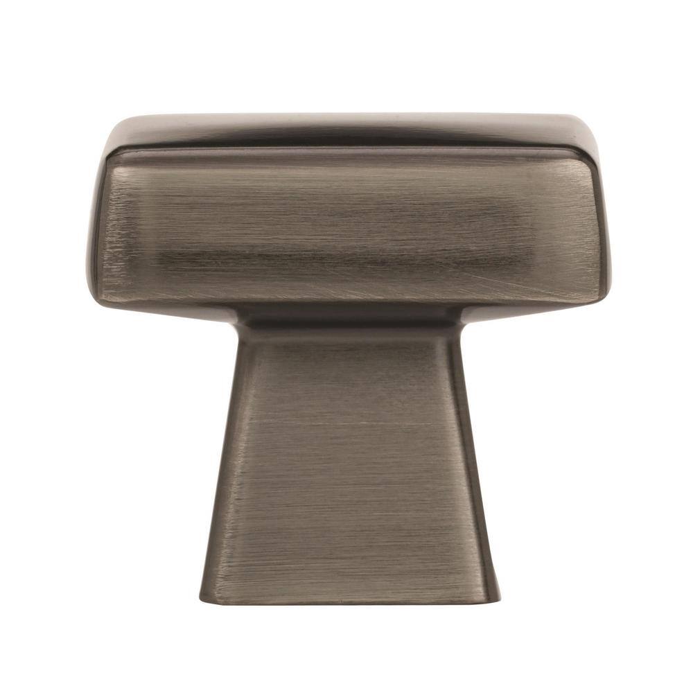 Gunmetal Square Modern Industrial Cabinet Knob with Mounting Hardware