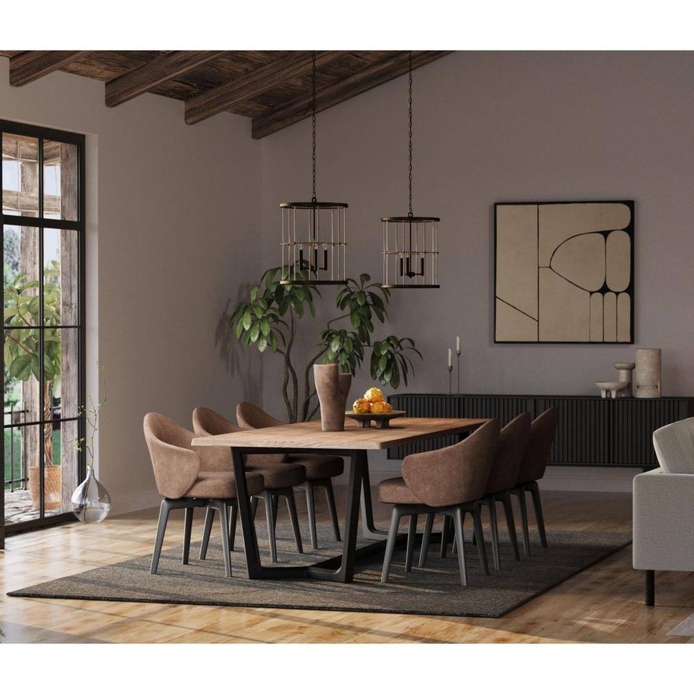Aged Brass 3-Light Pendant with Woven Metal and Rattan Cage