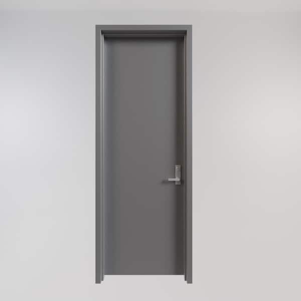 FORTIS DOORS 36 in. x 96 in. Right-Handed Gray Primed Steel Commercial Door Kit with Mortise Lock and 180 Minute Fire Rating