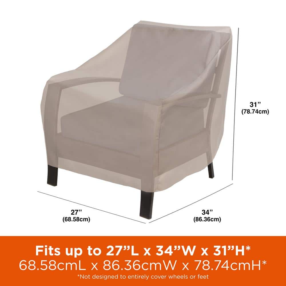 Beige Weather-Resistant Patio Chair Covers, Set of 2