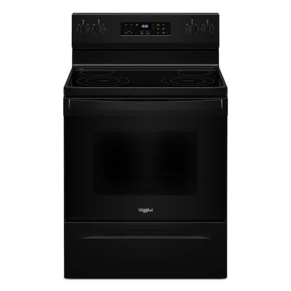 Whirlpool 30 in. 4 Burner Element Freestanding Electric Range in Black
