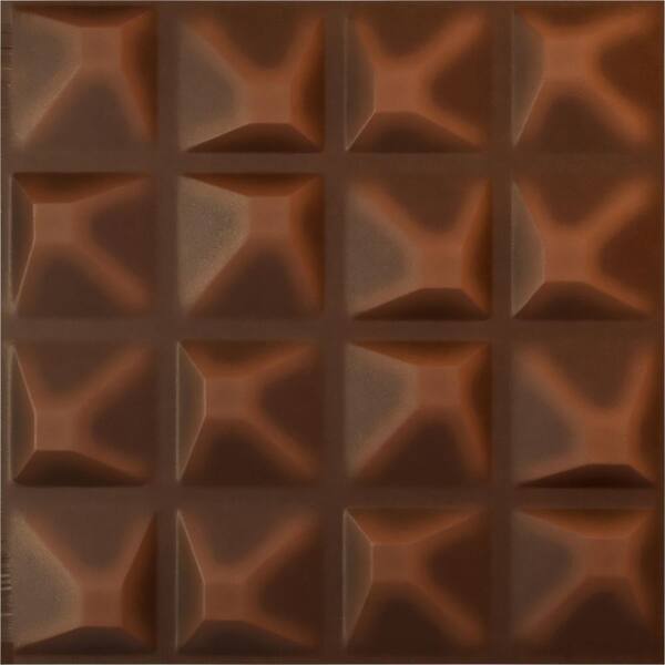 Ekena Millwork 19 5/8 in. x 19 5/8 in. Tristan EnduraWall Decorative 3D Wall Panel, Aged Metallic Rust (12-Pack for 32.04 Sq. Ft.)