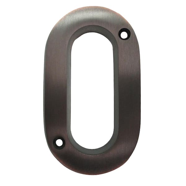 6 in. Aged Bronze Screw On House Number 0