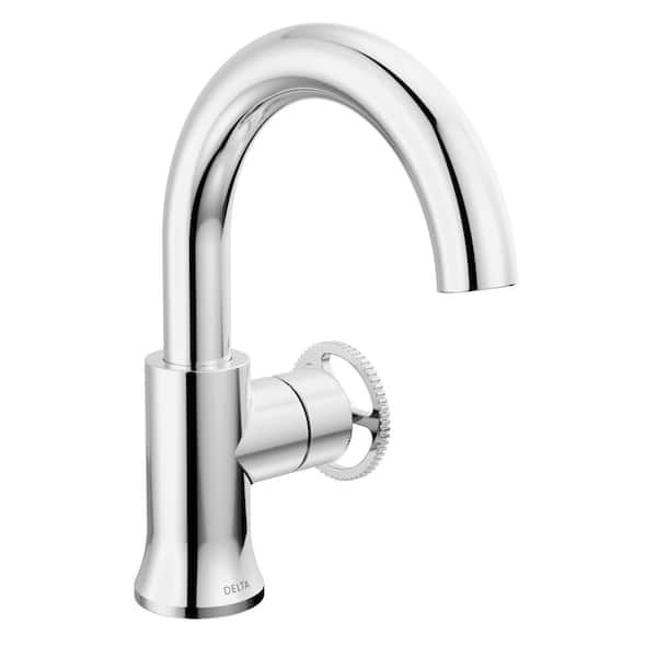 Delta Trinsic Wheel Single-Handle High Arc Single-Hole Bathroom Faucet in Chrome