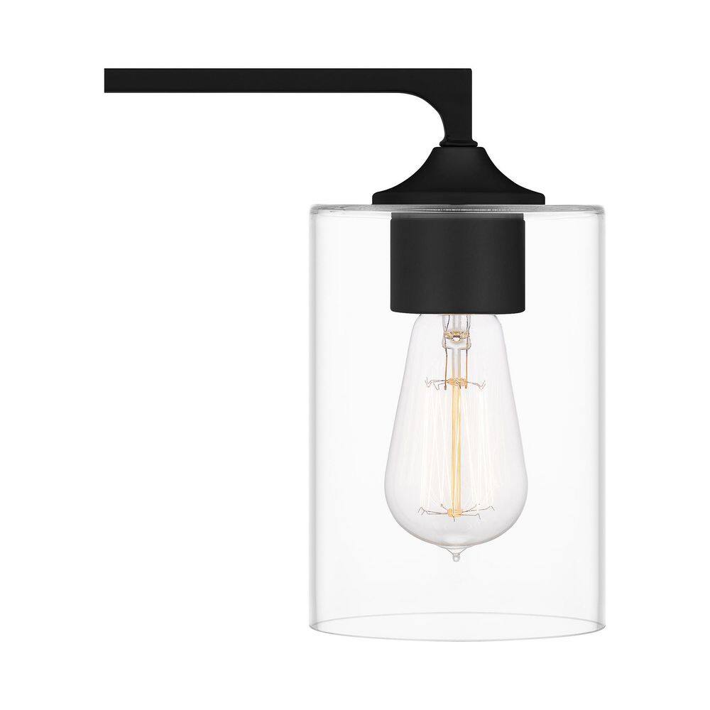 Prescott 24" Matte Black Cylinder Bath Light with Dimmable Feature
