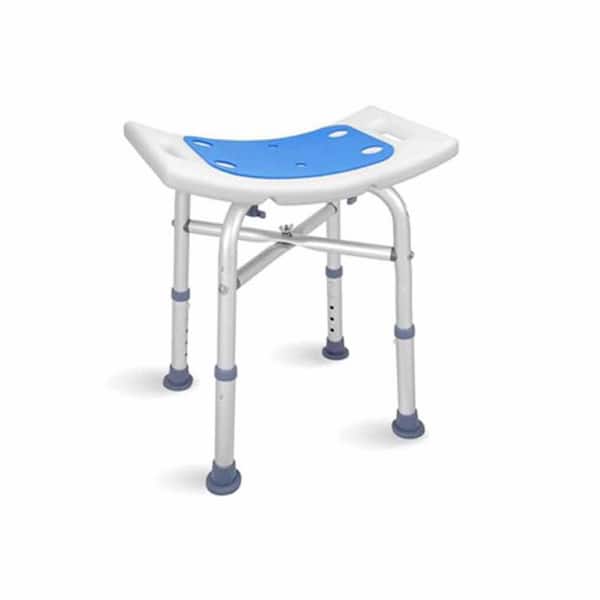 Non-Skid 2 in. W Rubber Suction Cup Feet Easy Assembly Drainage Holes Shower Chair and Bench Light Grey