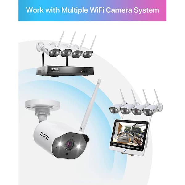 Zosi Security Camera Wireless ZOSI 8CH 2K Wireless Home Security