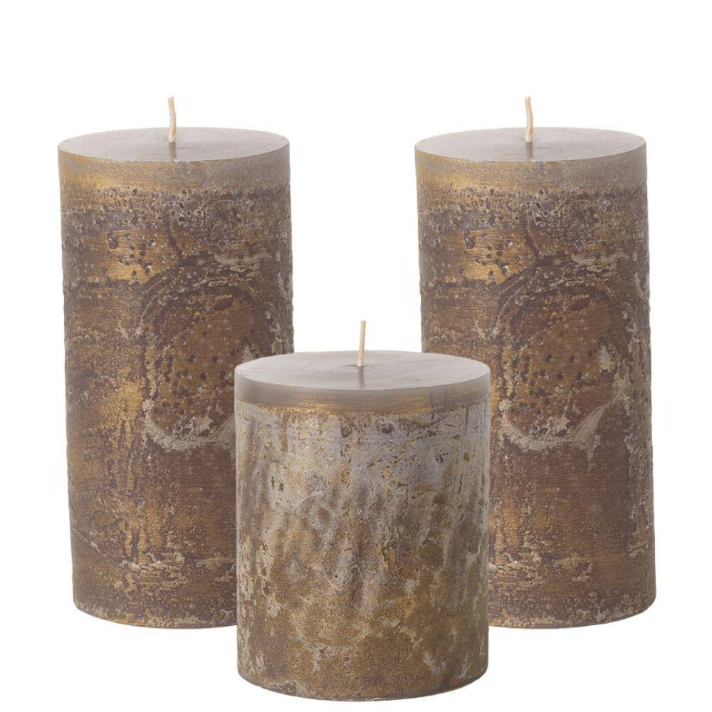 Bolsius Tall Textured Pillar Candle in White 