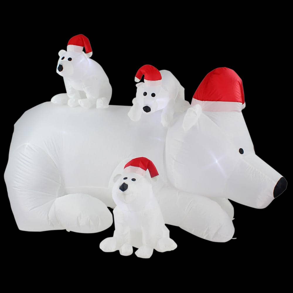 JOYDECOR 6 ft. L PreLit BuiltIn LED Polar Bear Mother