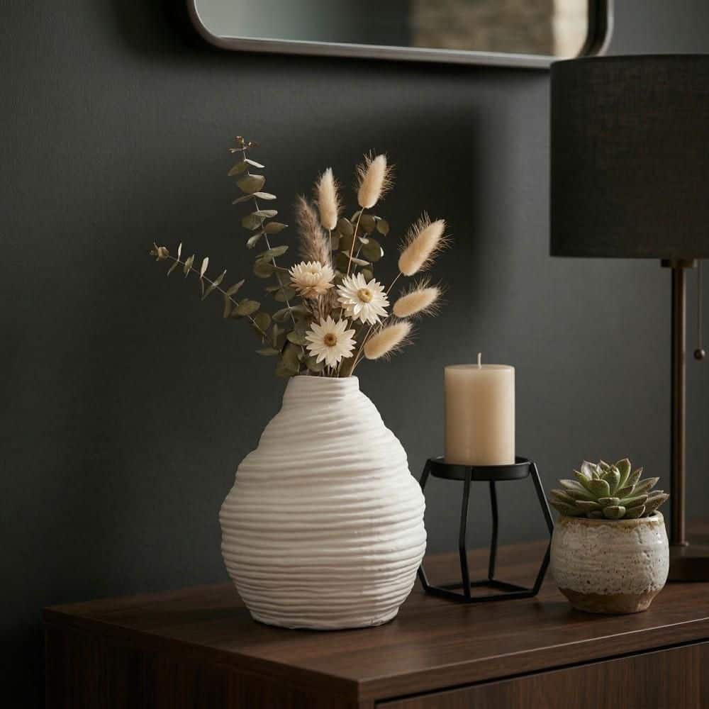 8.75 in. White Terracotta Round Decorative Vase price history on PriceWatchPro