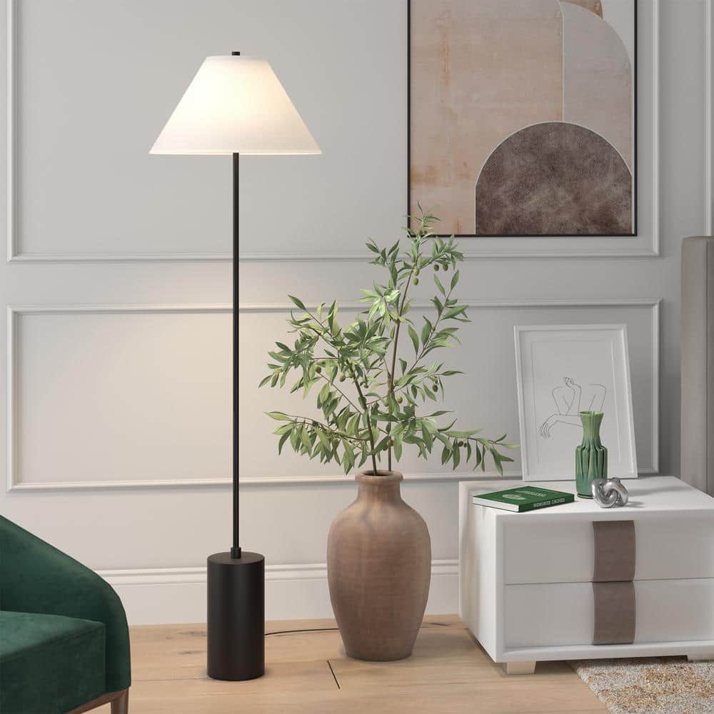 Sleek Blackened Bronze Adjustable Contemporary Floor Lamp