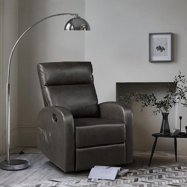 Glendale Espresso Faux Leather Manual Recliner