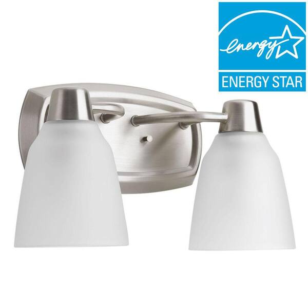 Progress Lighting Asset Collection 2-Light Brushed Nickel Fluorescent Bath Light