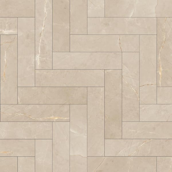 MOLOVO Elegance Beige Subway 3.15 in. x 12.99 in. Matte Porcelain Marble look Floor and Wall Tile (9.04 sq. ft./Case)