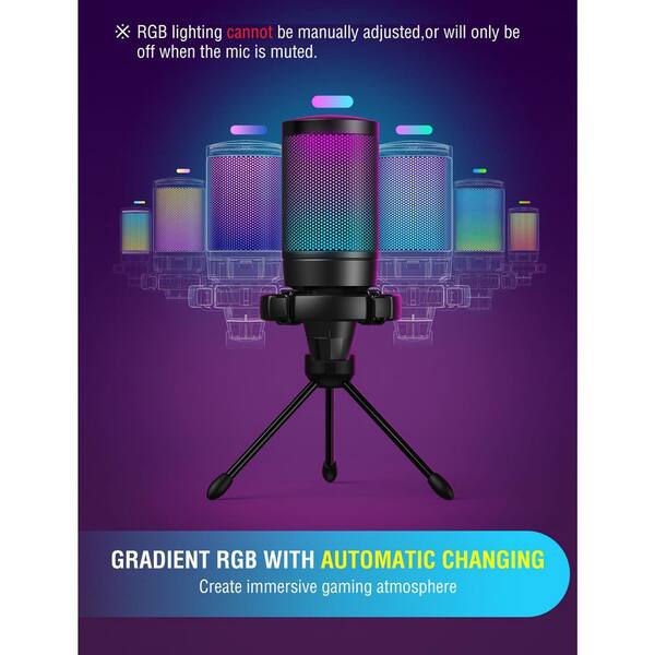 YICHUHAOXI Gaming USB Microphone with Shock Mount Pop Filter