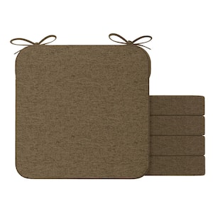 16 in. x 16 in. Indoor Round Square Corner Removable Non-slip Chair Cushion in Taupe (4-Pack)