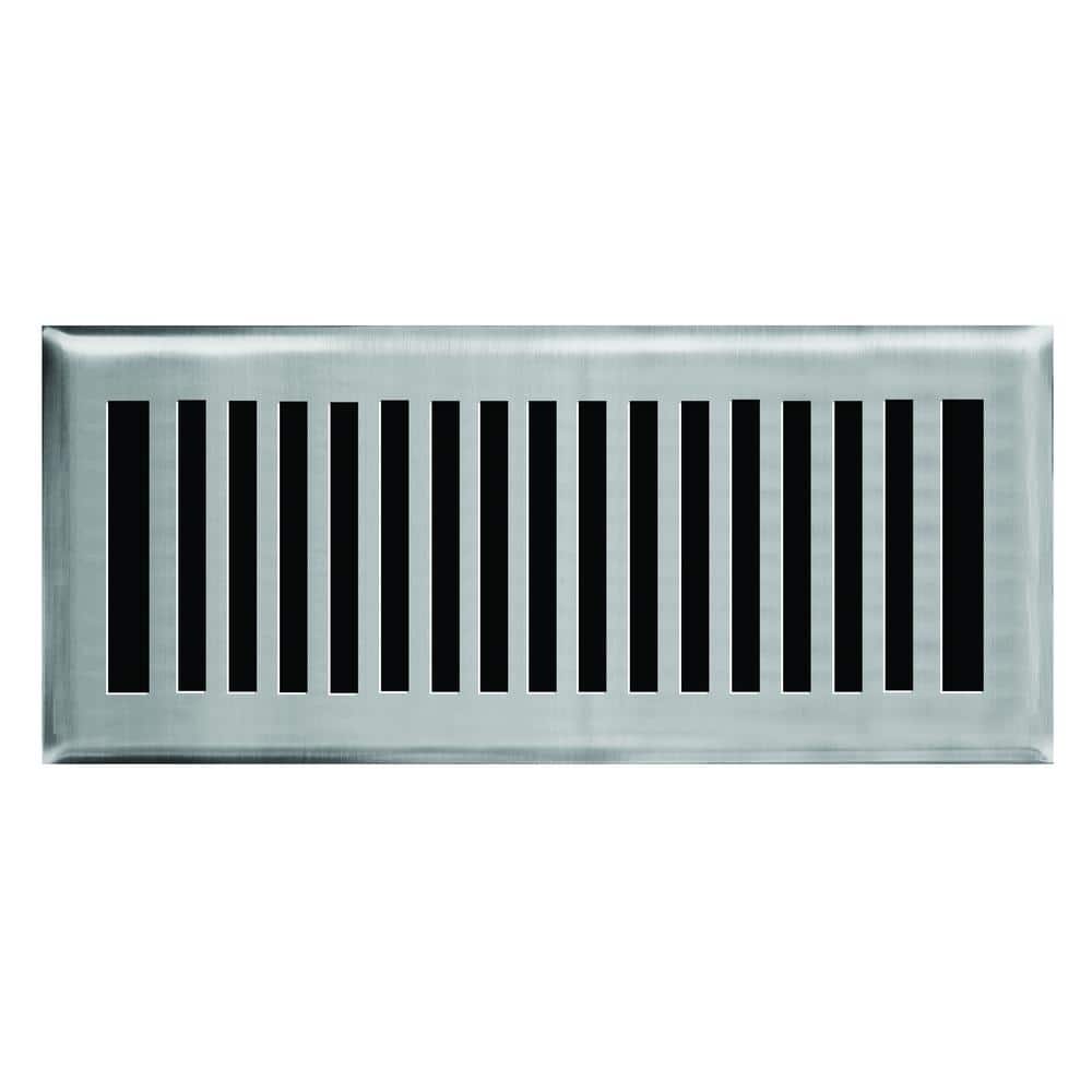 4 in. x 12 in. New York Modern Floor Register in Brushed Nickel price history on PriceWatchPro