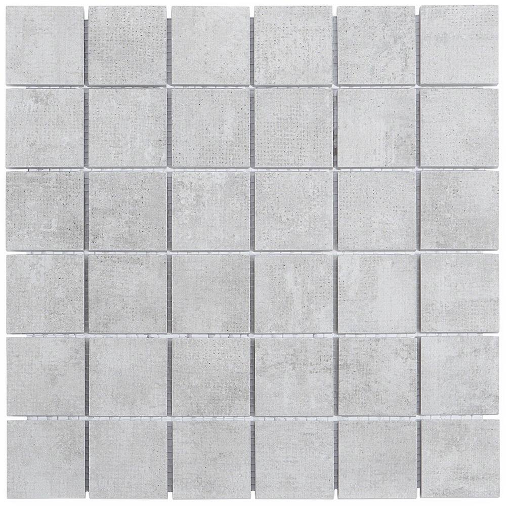 Ivy Hill Tile Marken Gray 4 in. x 0.31 in. Matte Porcelain Mosaic Tile ...