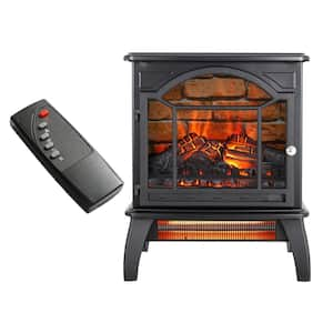 1500-Watt Black 18 in. 3D Infrared Quatz Electric Stove Heater with Automatic Shut off and Remote Control