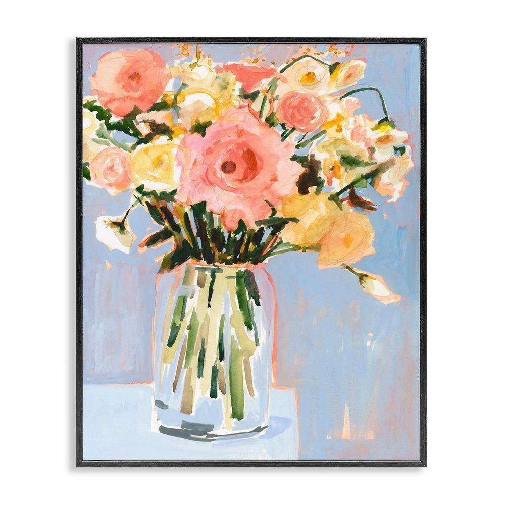 Pink Florals Undone Arrangement by Victoria Borges Black Framed Nature Graphic Art Print 20 in. x 16 in. price history on PriceWatchPro
