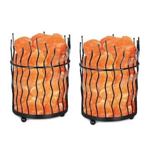 7.8 in. Ionic Crystal Salt Pillar and Natural Amber Glow Table Lamp, (Pack of 2)