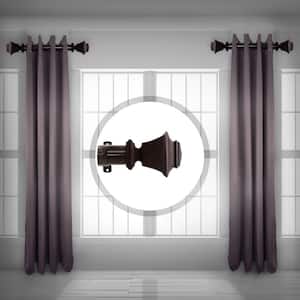 Bach 1.5 inch Side Single Curtain Rod Adjustable 12-20 inch long (Set of 2) - Cocoa